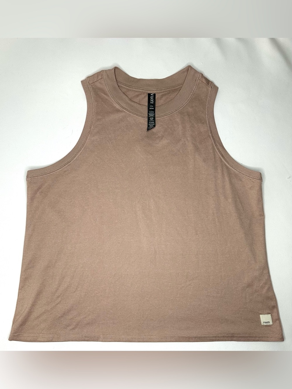 Vuori High Neck Tank Top Racerback Light Mauve Taupe Size Small